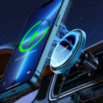 Joyroom car phone holder with 15W Qi inductive charger (MagSafe compatible) for air vent, silver (JR-ZS291) - Image 7