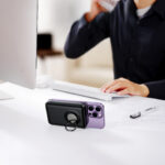 Wireless powerbank 10000mAh Joyroom JR-W050 20W MagSafe with ring and stand - black - Image 5