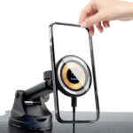 Magnetic holder with MagSafe inductive charger for cockpit/air vent 15W Dudao F12MAX+ - black - Image 6