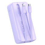 Joyroom JR-PBC07 20000mAh 30W mini power bank with USB-C and Lightning cables - purple - Image 4