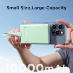 Powerbank Joyroom JR-PBM01 magnetic 10000mAh 20W with stand + Lightning cable - USB-C - green - Image 8