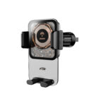 Dudao F19 clamp car holder with 15W inductive charger - black - Image 2