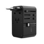 Choetech PD5022 70W EU/US/AUS/UK Travel Adapter with Built-in USB-C Cable - Black - Image 2