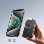 Powerbank Joyroom JR-W020 Mini 5000mAh USB-A USB-C inductive 20W - black + USB-C / USB-C cable - Image 8