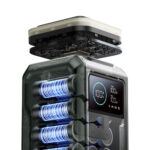 Powerbank Joyroom JR-PBF10 75000mAh 100W 3x USB-C 3x USB-A with foldable flashlight and handle - green - Image 3