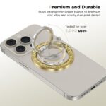 Tech-Protect MMR200 magnetic holder / ring with MagSafe - gold with crystals - Image 2