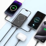 Tech-Protect LifeMag PB31 Power Bank with MagSafe 10000mAh 15W USB-C / USB-A / Built-in USB-C / Lightning Cables - Black - Image 7