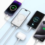 Tech-Protect LifeMag PB31 Power Bank with MagSafe 10000mAh 15W USB-C / USB-A / Built-in USB-C / Lightning Cables - White - Image 6