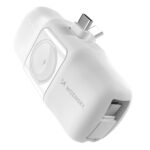 Wozinsky WF16-YCS 5000mAh 15W USB-C Mini Power Bank with Built-in USB-C Cable and Apple Watch Charger - White - Image 2
