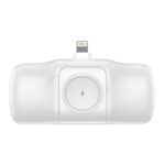 Wozinsky WF16-YLS 5000mAh 15W Lightning Mini Power Bank with Built-in USB-C Cable and Apple Watch Charger - White - Image 5