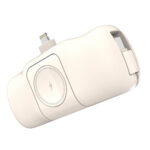 Wozinsky WF16-YLS 5000mAh 15W Lightning Mini Power Bank with Built-in USB-C Cable and Apple Watch Charger - Beige - Image 3