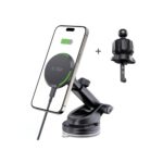 Tech-Protect MM15W-V7 QI2 Car Holder with Inductive Charger - Black - Image 2