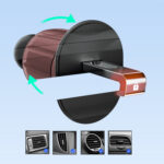 Dudao F2+ smartphone holder for air vent, clamp - black - Image 8