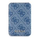 Guess Powerbank inductive 15W GUPB5FP4EMGB 5000mAh blue/blue 4G Leather Metal Logo MagSafe
