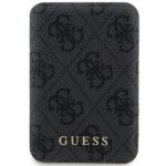 Guess Powerbank inductive 15W GUPB5FP4EMGK 5000mAh black/black 4G Leather Metal Logo MagSafe