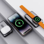 Dudao K29 10000mAh PD 20W MagSafe Power Bank with Metal Case, Stand and Built-in USB-C/ Lightning Cables - Gray - Image 2