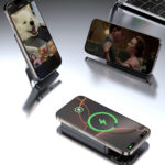 Dudao K29 10000mAh PD 20W MagSafe Powerbank with Metal Case, Stand and Built-in USB-C/ Lightning Cables - Silver - Image 6