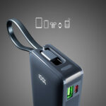 Powerbank SBS 10000 mAh 20W with built-in USB-C cable and digital display - dark gray - Image 6