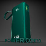 Powerbank SBS 10000 mAh 20W with built-in USB-C cable and digital display - green - Image 5