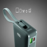 Powerbank SBS 10000 mAh 20W with built-in USB-C cable and digital display - gray - Image 6