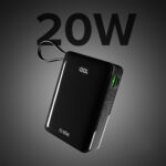 Powerbank SBS 20000 mAh 20W with built-in USB-C cable and digital display - black - Image 4