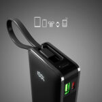 Powerbank SBS 10000 mAh 20W with built-in USB-C cable and digital display - black - Image 6