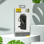 Dudao K11 10000mAh Powerbank with Built-in Cables - Black - Image 4