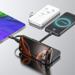 Dudao K11 10000mAh Powerbank with Built-in Cables - White - Image 2