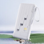 Dudao K11 10000mAh Powerbank with Built-in Cables - White - Image 3