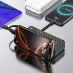 Dudao K11 Pro 20000mAh Powerbank with Built-in Cables - Black - Image 6