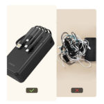 Dudao K11 Max 30000mAh Powerbank with Built-in Cables - Black - Image 8