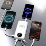 Dudao K13Pro 20000mAh Powerbank with Built-in Cable - White - Image 2