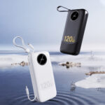 Dudao K13Pro 20000mAh Powerbank with Built-in Cable - Black - Image 2