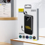 Dudao K13Pro 20000mAh Powerbank with Built-in Cable - Black - Image 4