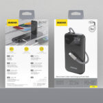 Dudao K31 10000 mAh 22.5W PD Powerbank with Built-in Cable - Black - Image 4