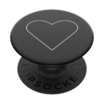 Popsockets 2 White Heart Black Holder and Phone Stand