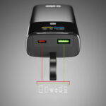 SBS 10000mAh PD 20W Powerbank with LCD Display and Built-in USB-C Cable - Gray - Image 4