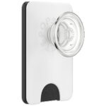 Popsockets PopWallet+ PopGrip PW+ MS G2 MagSafe Wallet Phone Holder and Stand, White and Transparent
