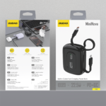 Dudao K32 Powerbank 22.5W 10000 mAh with Built-in USB-C/ Lightning Cable - Black - Image 7