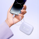 Dudao K32 22.5W 10000 mAh Powerbank with Built-in USB-C/ Lightning Cable - Purple - Image 2