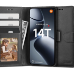 Xiaomi 14T raamatuna kaitseümbris kolme kaarditaskuga, must