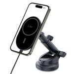 Tech-Protect mm15W-V6 Magnetic MagSafe Car Holder for Cockpit/Windshield/Air Vent - Black - Image 2
