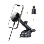 Tech-Protect mm15W-V10 Magnetic MagSafe Car Holder for Cockpit/Windshield/Air Vent - Black - Image 2