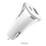 Auto USB adapter HOCO Z31A kiirlaadija Quick Charge 3.0 + Type-C PD, valge