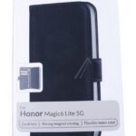 HONOR MAGIC 6 LITE raamatuna kaitseümbris kahe kaarditaskuga, must