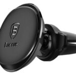 Baseus Magnetic Air Vent Magnetiline autohoidik ventilatsioonivõrele koos hoidikuga 2 kaabli jaoks must