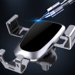 Gravity smartphone car holder, black air vent grille (YC08) - Image 8