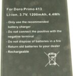 Doro Primo 413 tegemist on kvaliteetse analoog akuga RCB413406 1200mAh