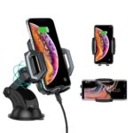 Auto juhtmevaba laadija 15W autohoidik armatuurlaua tuuleklaasile must