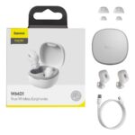 Baseus Wireless Earphones WM01, juhtmevabad kõrvaklapid, valge (White)